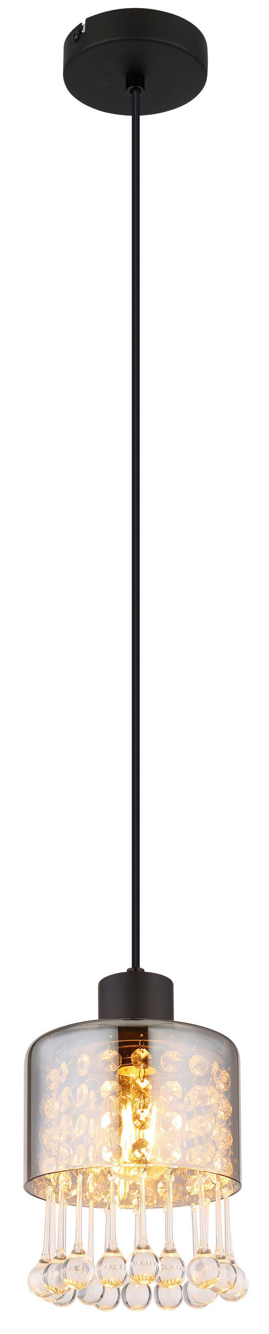HÄNGELEUCHTE 15/120 cm    - Klar/Schwarz, Konventionell, Glas/Kunststoff (15/120cm) - Globo