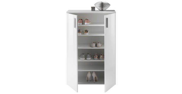 SCHUHSCHRANK in 80/120/35 cm - Silberfarben/Weiß, Design, Holzwerkstoff/Kunststoff (80/120/35cm) - Carryhome