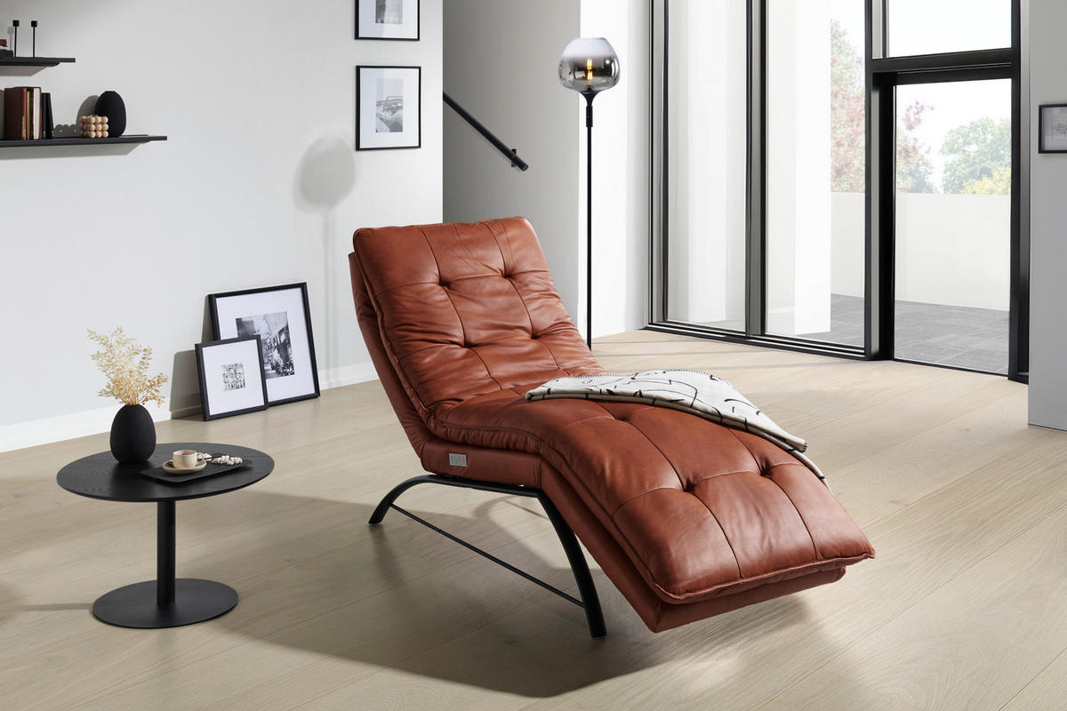 HEVERŐ bőr konyak  - fekete/konyak, Design, bőr/fém (75/110/190cm) - Chilliano