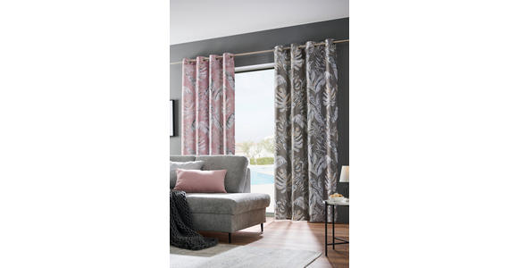 ÖSENVORHANG halbtransparent  - Rosa, Design, Textil (140/245cm) - Esposa