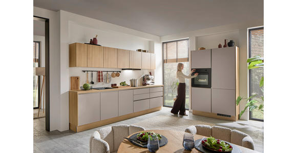 KÜCHENLEERBLOCK XO 15 344 cm  in Grau, Eichefarben  - Edelstahlfarben/Eichefarben, Design, Holzwerkstoff/Metall (344cm) - Xora