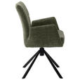 ARMLEHNSTUHL  , Stoffauswahl, Typenauswahl, Sitzfläche 360° drehbar, Gestellauswahl  , Flachgewebe  ,  - Schwarz/Olivgrün, Design, Textil/Metall (60/87/61cm) - Novel