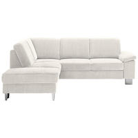 ECKSOFA in Cord Beige  200/248 cm  - Edelstahlfarben/Beige, KONVENTIONELL, Textil/Metall (200/248cm) - Beldomo System