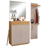 GARDEROBE 3-teilig  in 140/195/37 cm  - Taupe/Eichefarben, Design, Holz/Holzwerkstoff (140/195/37cm) - Novel