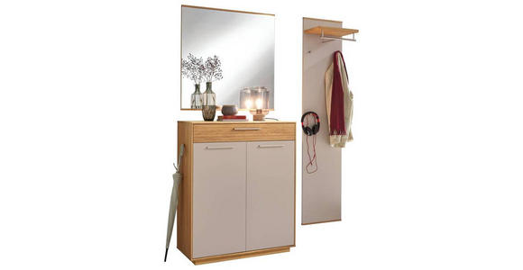GARDEROBE 3-teilig  in 140/195/37 cm  - Taupe/Eichefarben, Design, Holz/Holzwerkstoff (140/195/37cm) - Novel