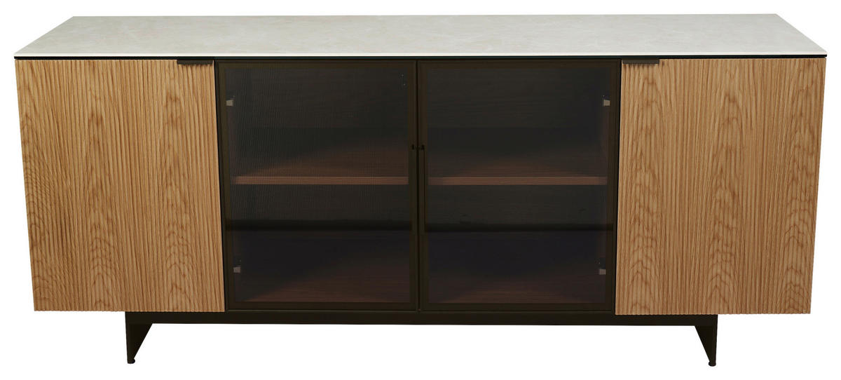 SIDEBOARD  200/77/50 cm  - Eichefarben/Beige, Design, Glas/Keramik (200/77/50cm) - Dieter Knoll
