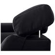 ECKSOFA Schwarz Mikrofaser  - Chromfarben/Schwarz, KONVENTIONELL, Textil/Metall (271/206cm) - Carryhome