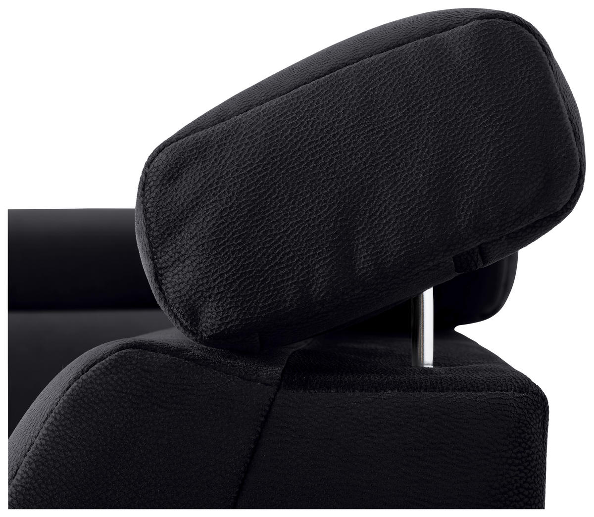 ECKSOFA in Mikrofaser Schwarz  - Chromfarben/Schwarz, Konventionell, Textil/Metall (271/206cm) - Carryhome