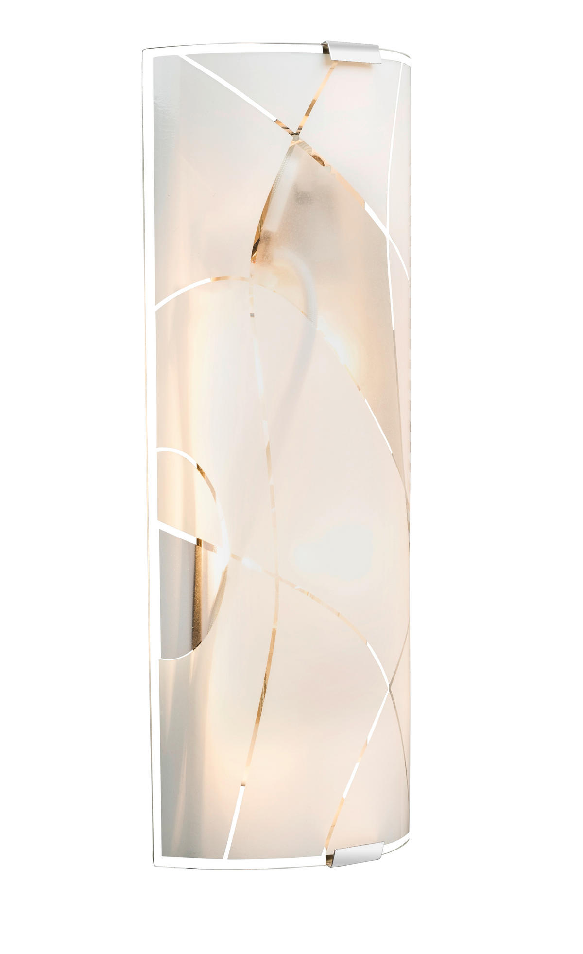 STENSKA SVETILKA   ///230 V/E27 - barve kroma/bela, Design, kovina/steklo (36/6/15cm) - Globo