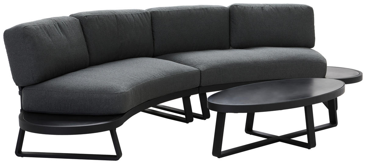 LOUNGE GARNITURA  antracit   - siva/antracit, Design, metal/tekstil (190/98/63,5cm) - Amatio