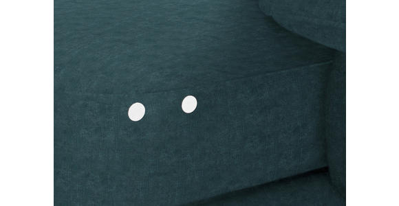 ECKSOFA in Velours Petrol 310/180 cm - Petrol/Schwarz, Design, Textil/Metall (310/180cm) - Dieter Knoll