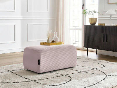 HOCKER ATILLA Cord Lila  - Lila/Schwarz, MODERN, Kunststoff/Textil (92/44/48cm)