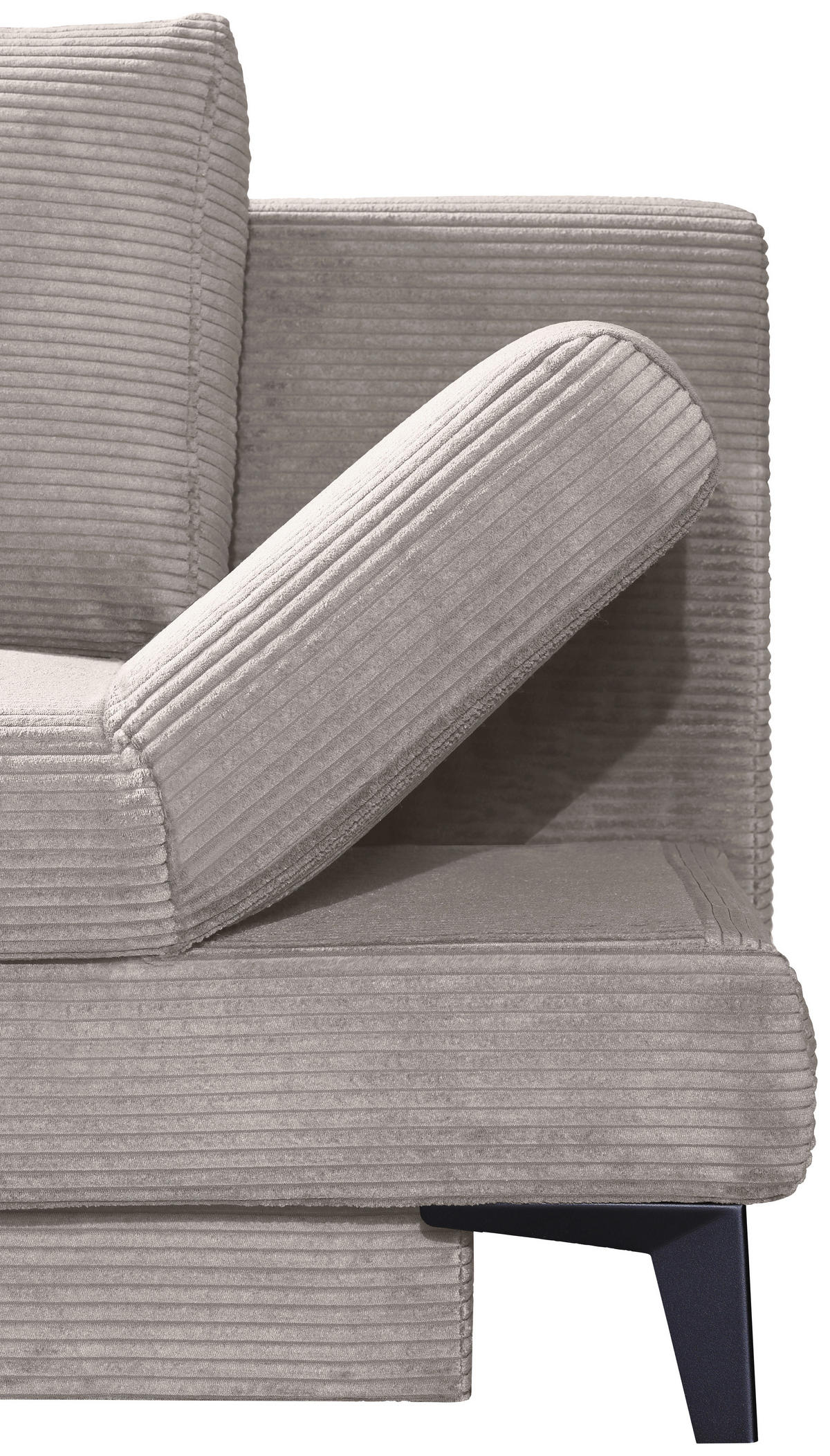 SCHLAFSOFA Cord Cappuccino  inkl. Bettkasten, Schlaffunktion, Armteilverstellung  - Schwarz/Cappuccino, Design, Textil/Metall (200/85/90cm) - Novel