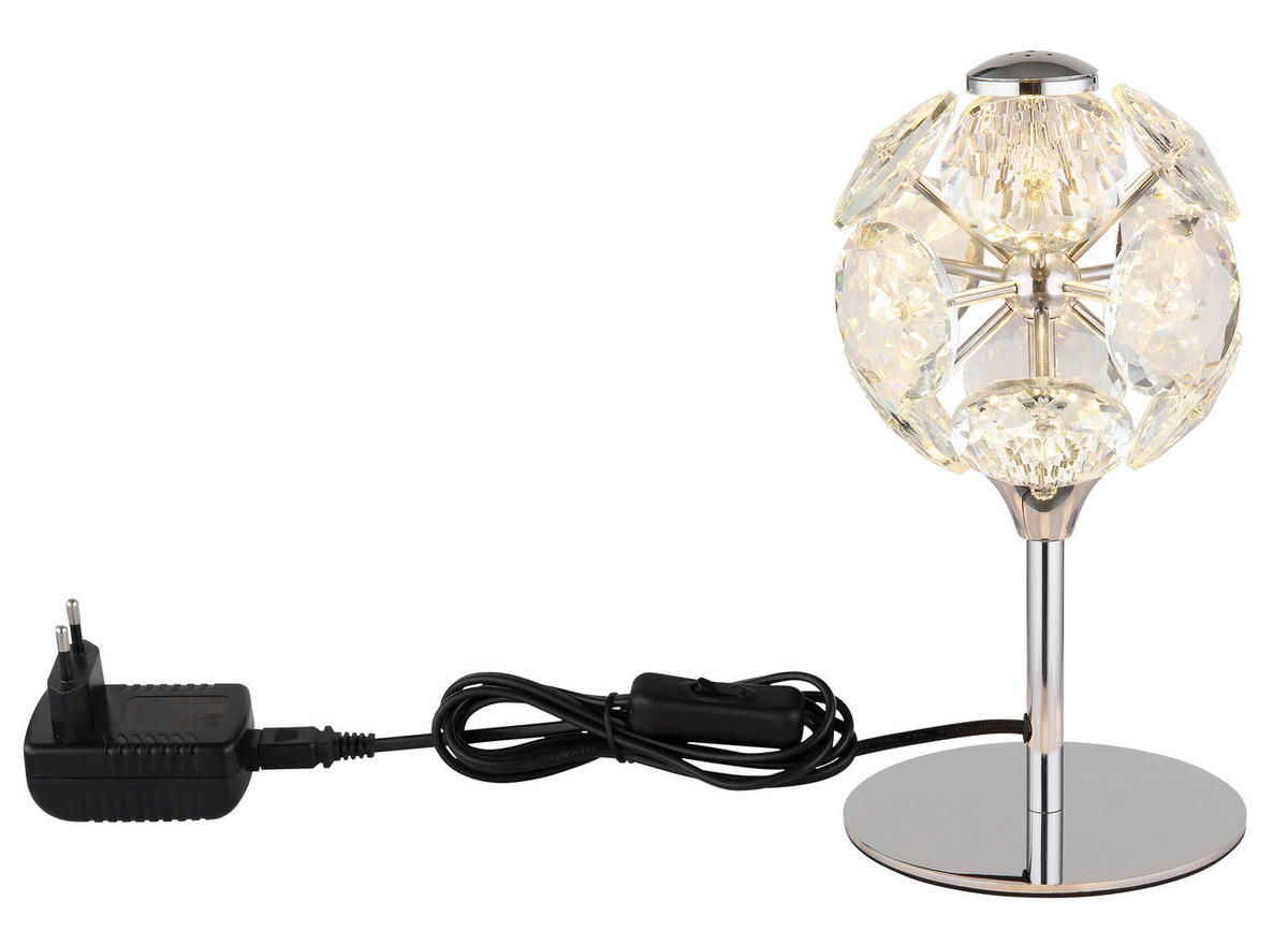 NAMIZNA LED-SVETILKA  VIRINA      15/26,5 cm       - barve kroma/prozorno, Konvencionalno, kovina/steklo (15/26,5cm) - Globo