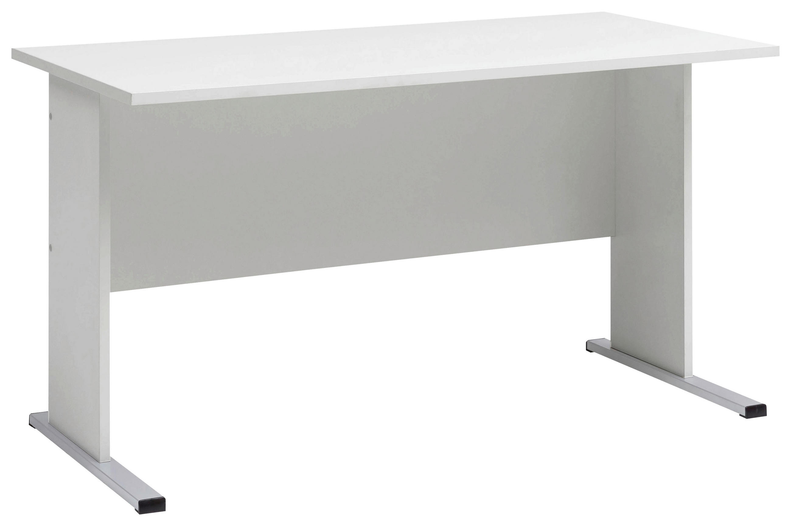 SCHREIBTISCH 65/140/74,2 cm Hellgrau  - Silberfarben/Hellgrau, Basics, Holzwerkstoff/Metall (65/140/74,2cm) - MID.YOU