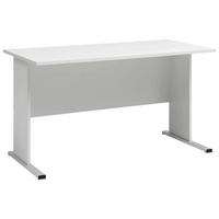 SCHREIBTISCH 65/140/74,2 cm Hellgrau   - Silberfarben/Hellgrau, Basics, Holzwerkstoff/Metall (65/140/74,2cm) - MID.YOU