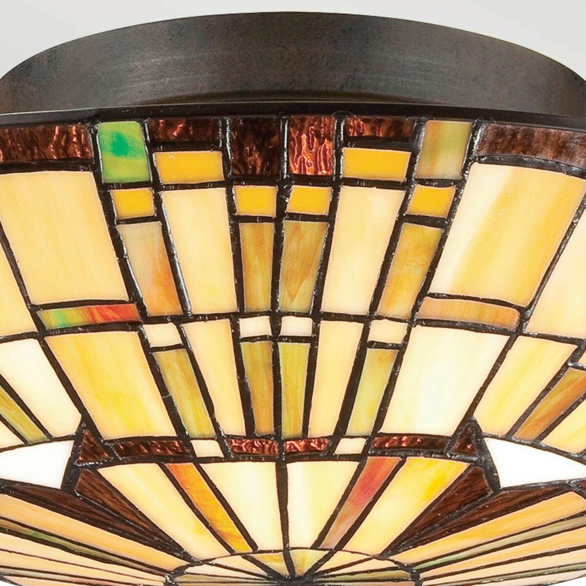 DECKENLEUCHTE  14,6/42,0 cm    - Dunkelbraun/Multicolor, Konventionell, Glas/Metall (14,6/42,0cm) - Elstead Lighting