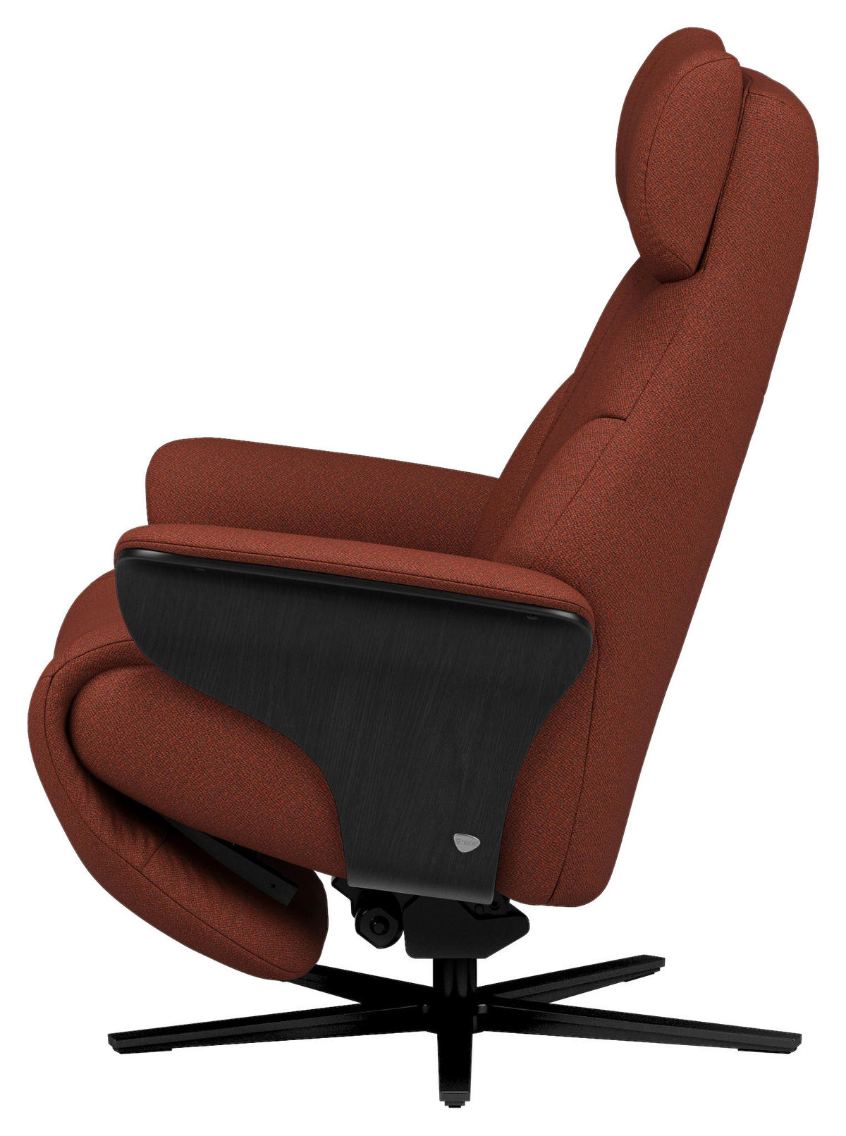 RELAXSESSEL Flachgewebe Relaxfunktion, Kopfteilverstellung, Fußteilverstellung, Rücken echt    - Rot/Schwarz, Design, Holz/Textil (86/116/87cm) - Stressless