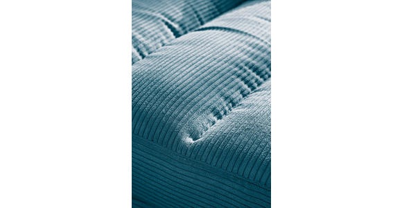 ECKSOFA in Cord Petrol  - Petrol/Schwarz, Design, Textil/Metall (296/207cm) - Dieter Knoll