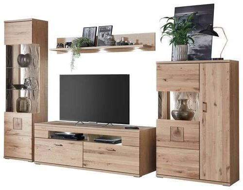 Livetastic Wohnwand Alteiche 330x208.3x50.2 cm