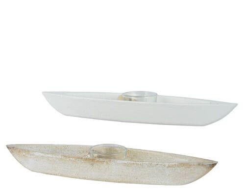 DRŽAČ LUČICA - bijela/bež, Basics, kamen (7cm)