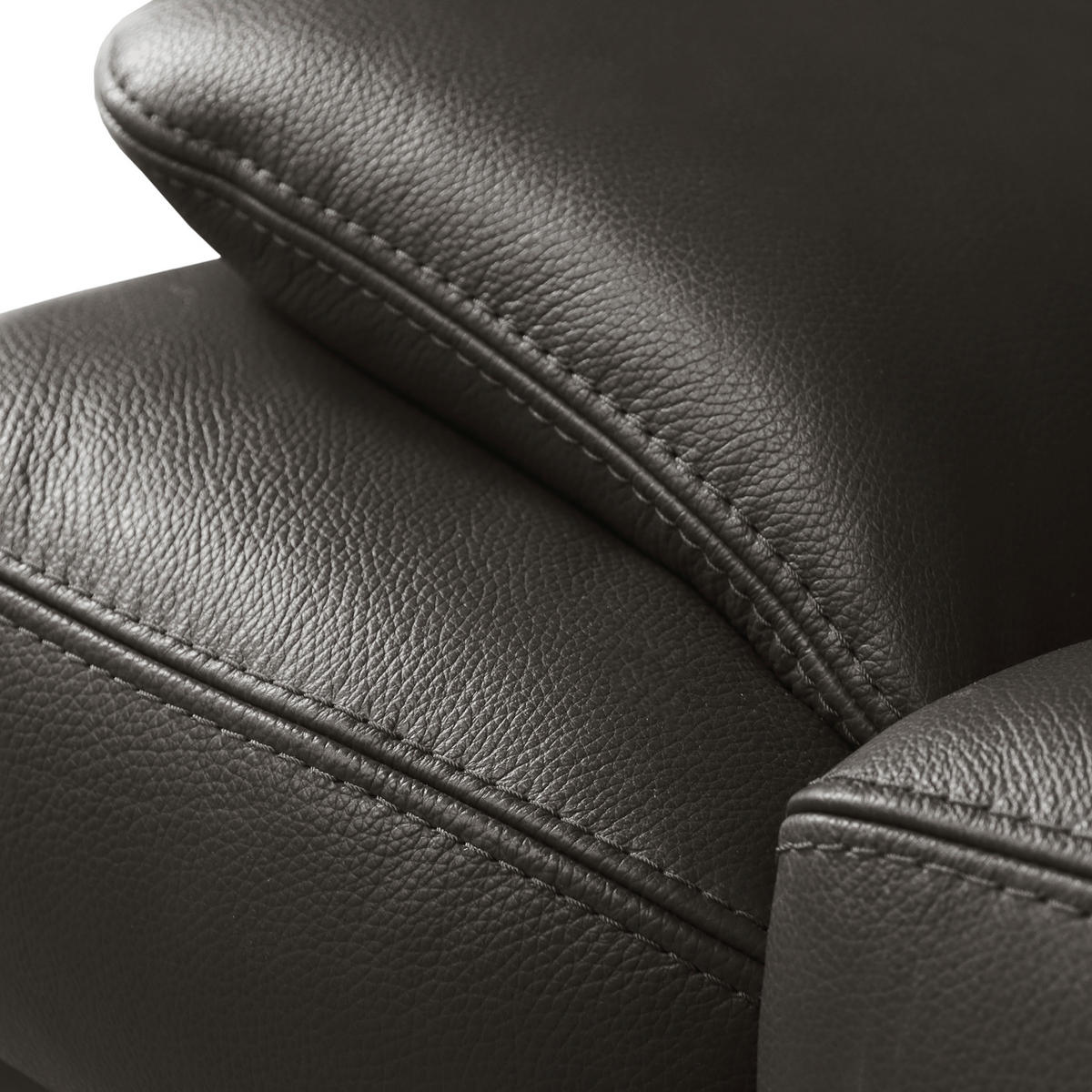 ECKSOFA Lederlook Echtleder Dunkelbraun  - Dunkelbraun/Schwarz, Design, Leder/Textil (264/211cm) - Livetastic