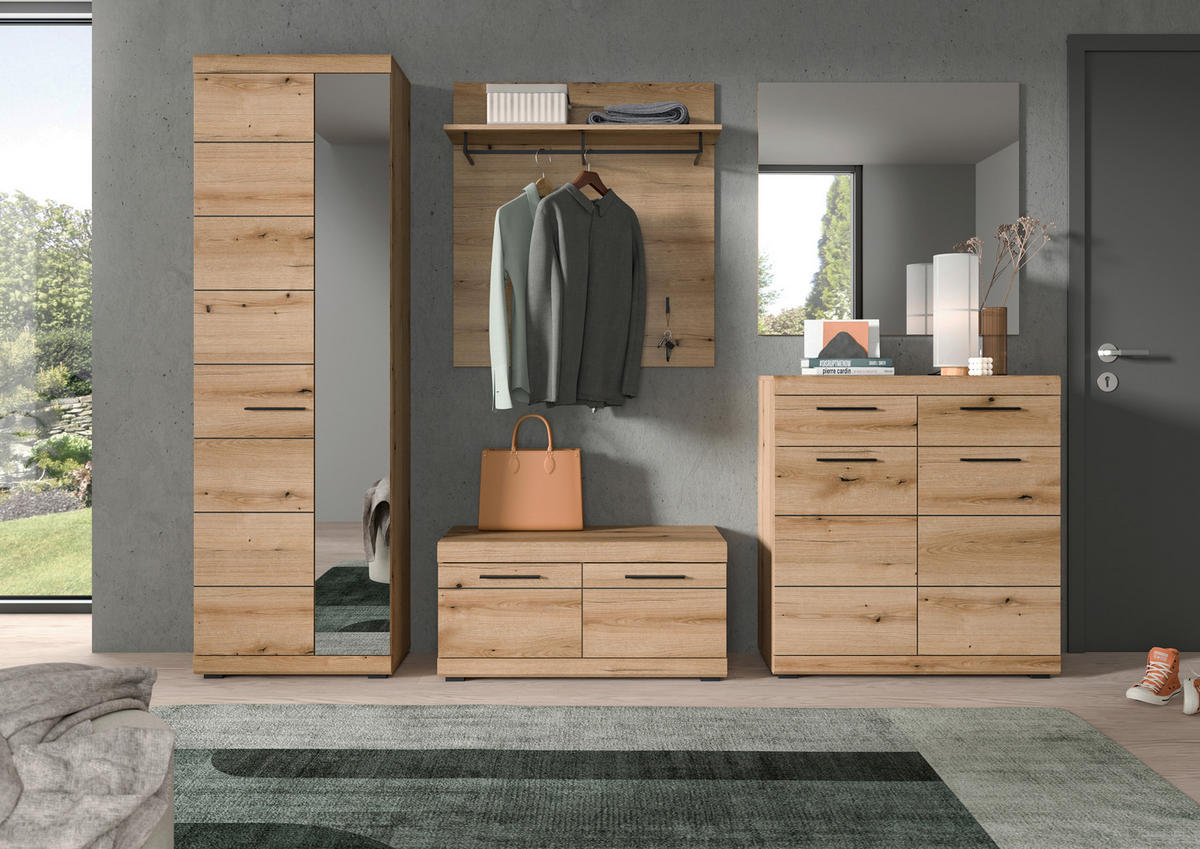 GARDEROBE 5-teilig  in 272/197/40 cm  - Eiche dunkel, Design, Holzwerkstoff (272/197/40cm) - Livetastic