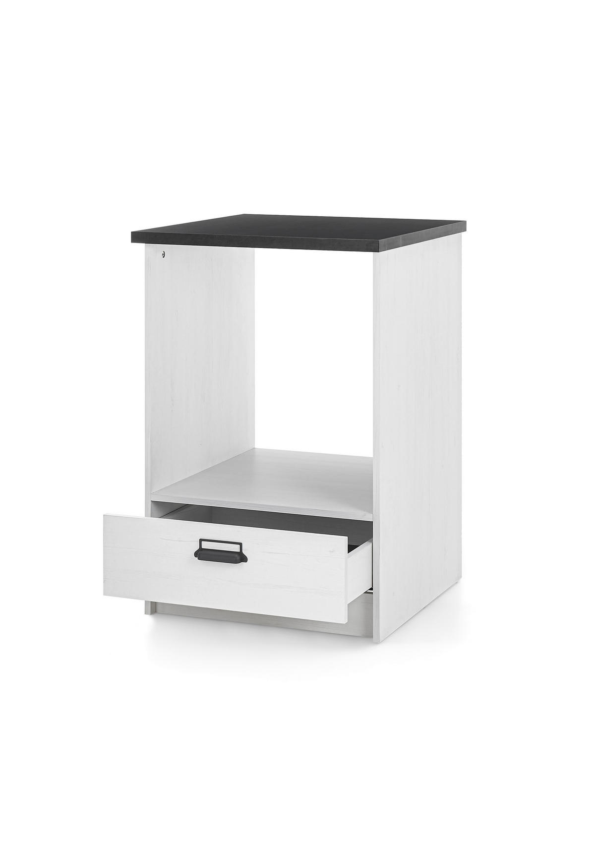 HERDUMBAUSCHRANK 64/93/64 cm  in Anthrazit, Weiß  - Anthrazit/Schwarz, Trend, Holzwerkstoff/Metall (64/93/64cm) - MID.YOU