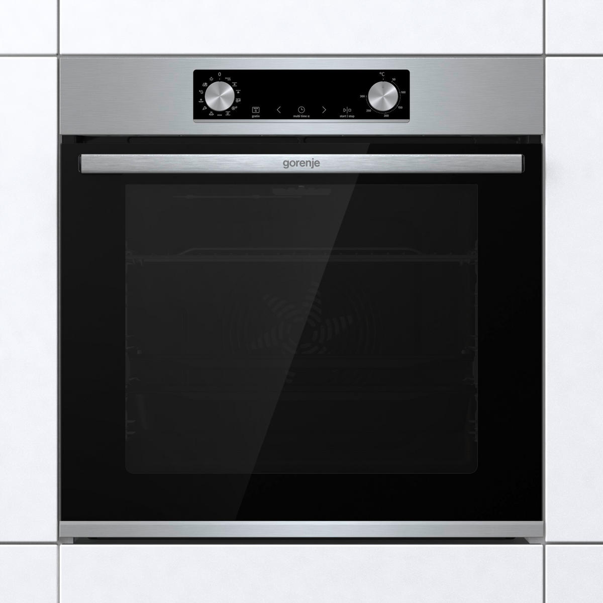 BACKOFENSET BLACK PEPPER SIX  - Edelstahlfarben, Basics, Glas/Metall (59,5/59,5/56,4cm) - Gorenje