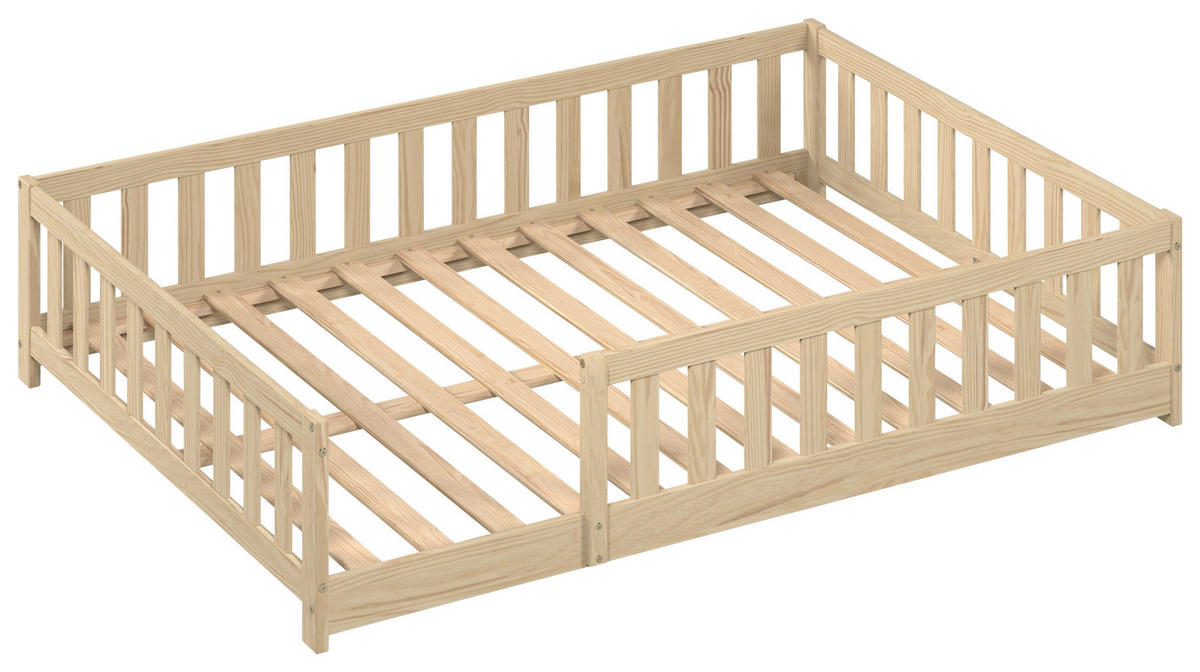 BODENBETT. 140/200 cm  in Naturfarben  - Naturfarben, MODERN, Holz/Holzwerkstoff (140/200cm) - P & B