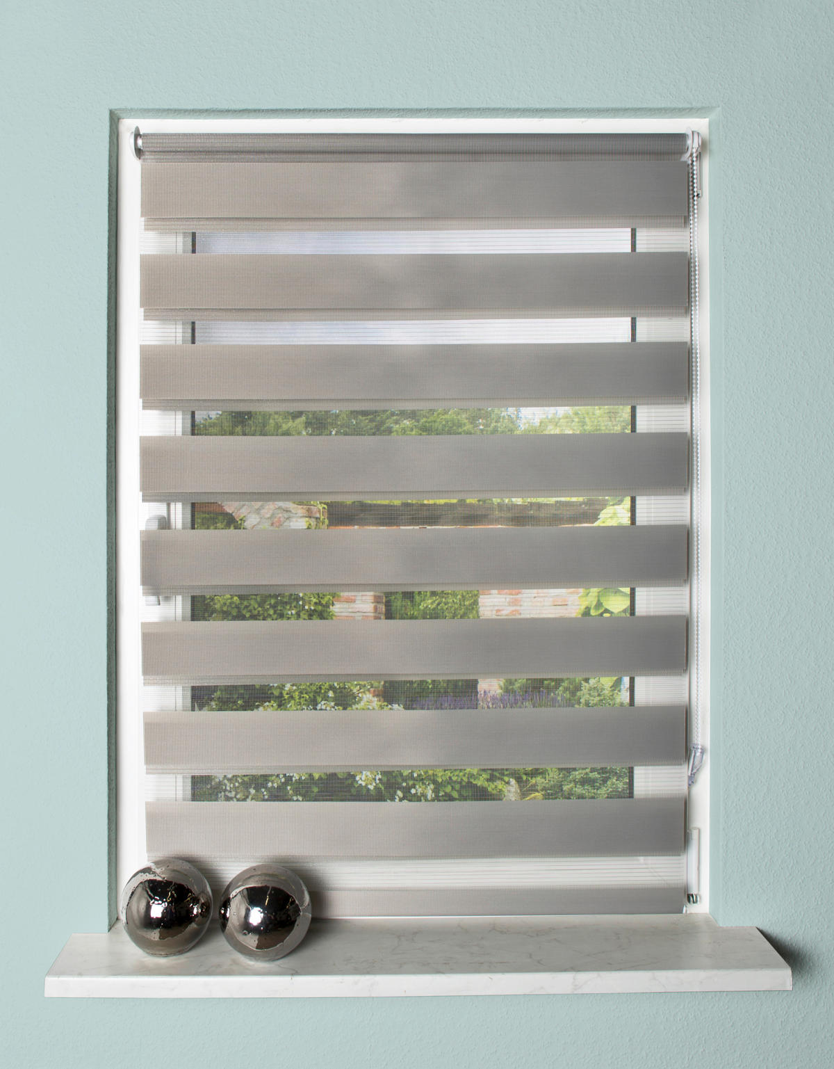 DOPPELROLLO 50/150 cm  - Grau, Design, Textil (50/150cm)