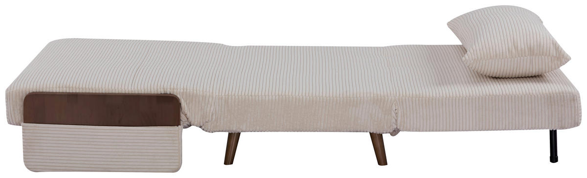 SCHLAFSESSEL Cord Creme    - Hellbraun/Creme, MODERN, Holz/Textil (107/82/91cm) - Livetastic