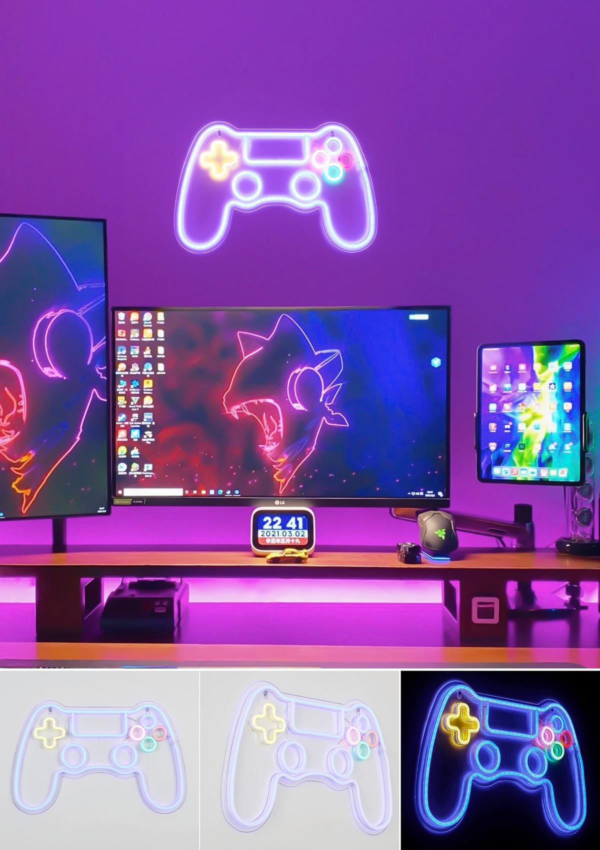 LED FALILÁMPA - áttetsző/fehér, Trend, műanyag (40/25/1,3cm) - Boxxx