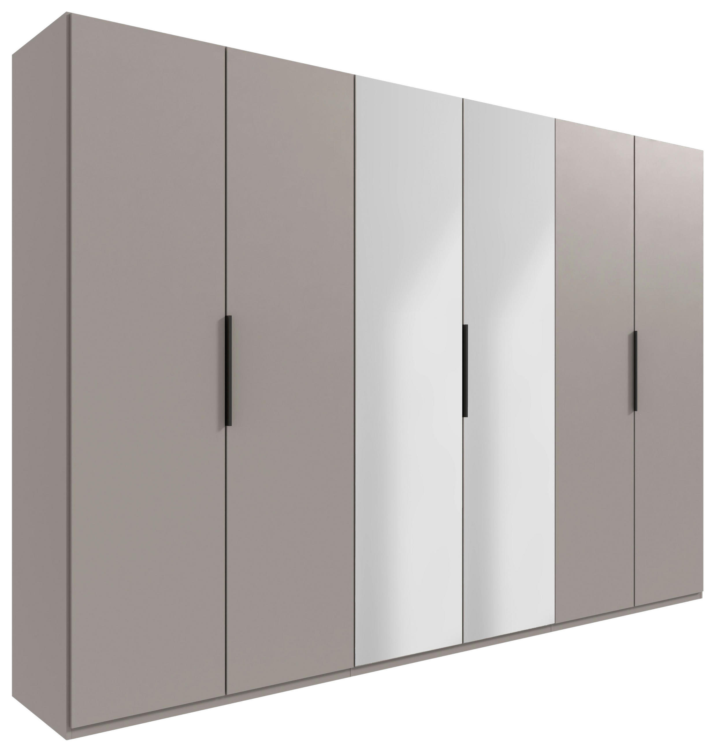 DREHTÜRENSCHRANK 300/236/58 cm,  in Sahara, 6-türig  - Schwarz/Sahara, MODERN, Glas/Holzwerkstoff (300/236/58cm) - MID.YOU