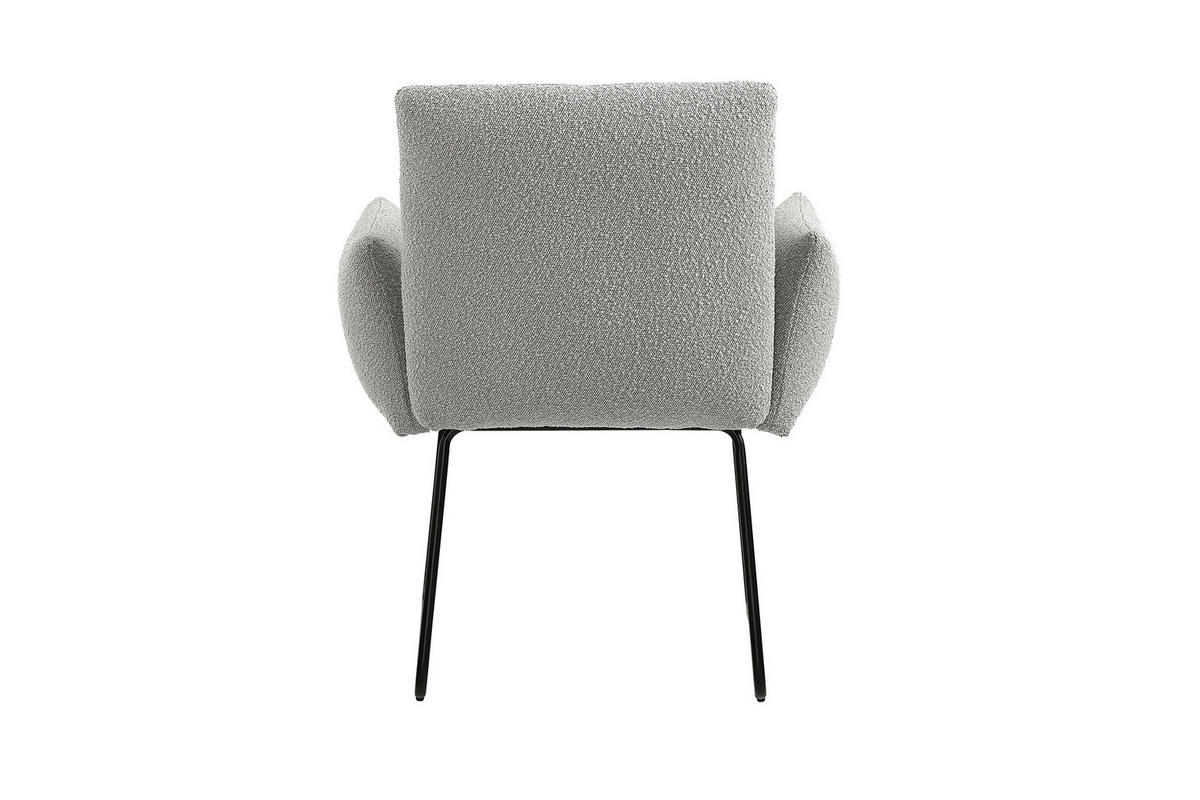 ŽIDLE S PODRUČKAMI, buklé, světle šedá - černá/světle šedá, Moderní, kov/textil (73,5/87/64,5cm) - Livetastic