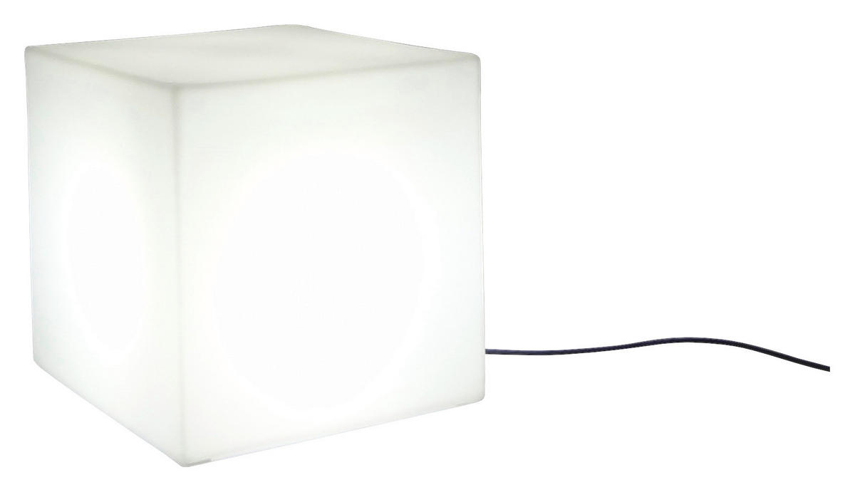 LED WÜRFEL CUBY 32 - Weiß, Design, Kunststoff (32/32cm) - New Garden