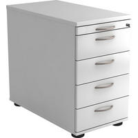 ANSTELLCONTAINER Weiß  - Alufarben/Weiß, KONVENTIONELL, Holzwerkstoff/Kunststoff (42,8/72-76/80cm) - Venda