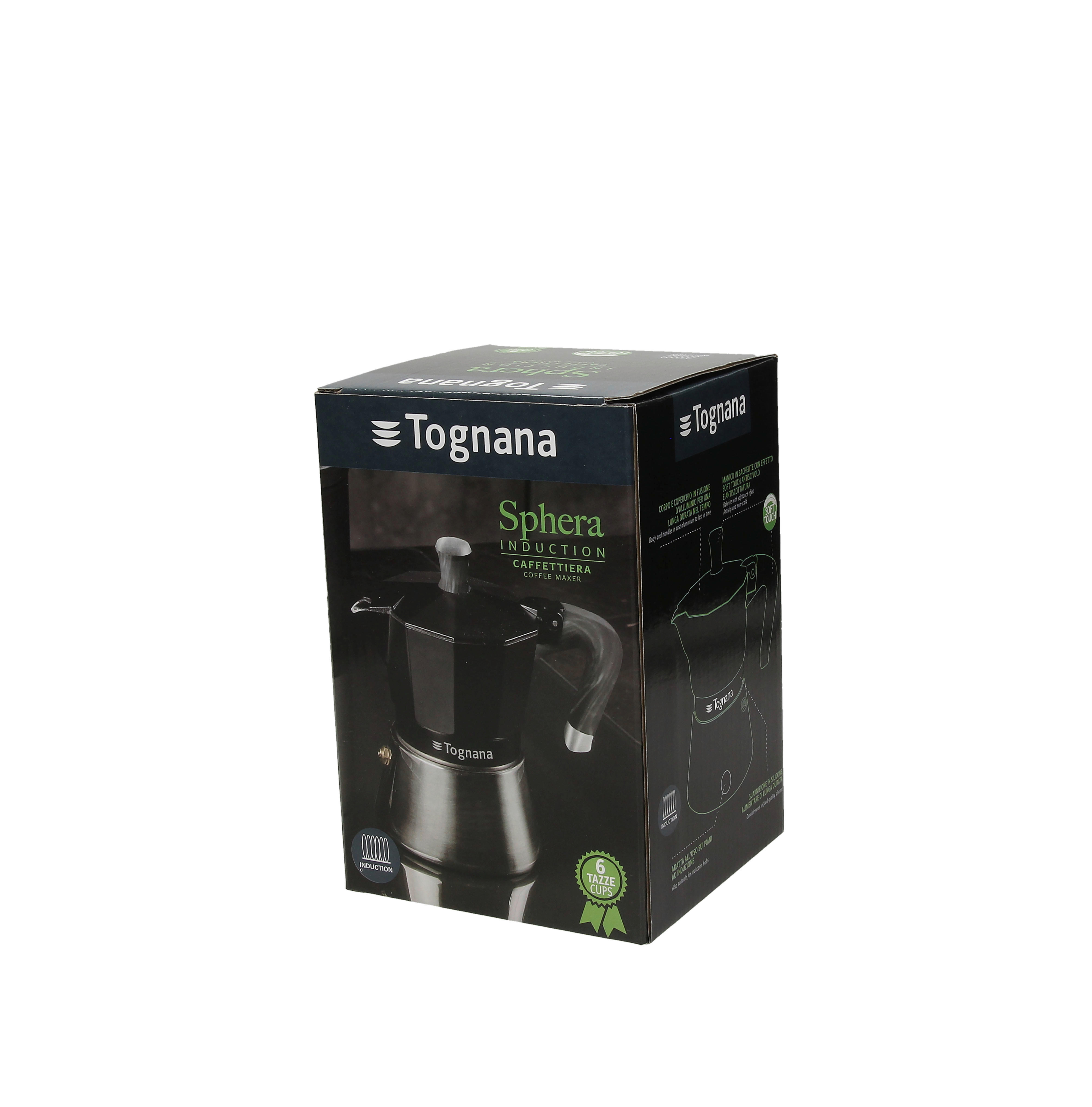 POSODA ZA PRIPRAVO KAVE SPHERA  180 ml l   15/9,5/16 cm - črna, Basics, kovina/umetna masa (15/9,5/16cm) - Tognana