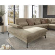 WOHNLANDSCHAFT in Webstoff Beige  - Beige/Schwarz, Design, Textil/Metall (157/354/208cm) - Dieter Knoll