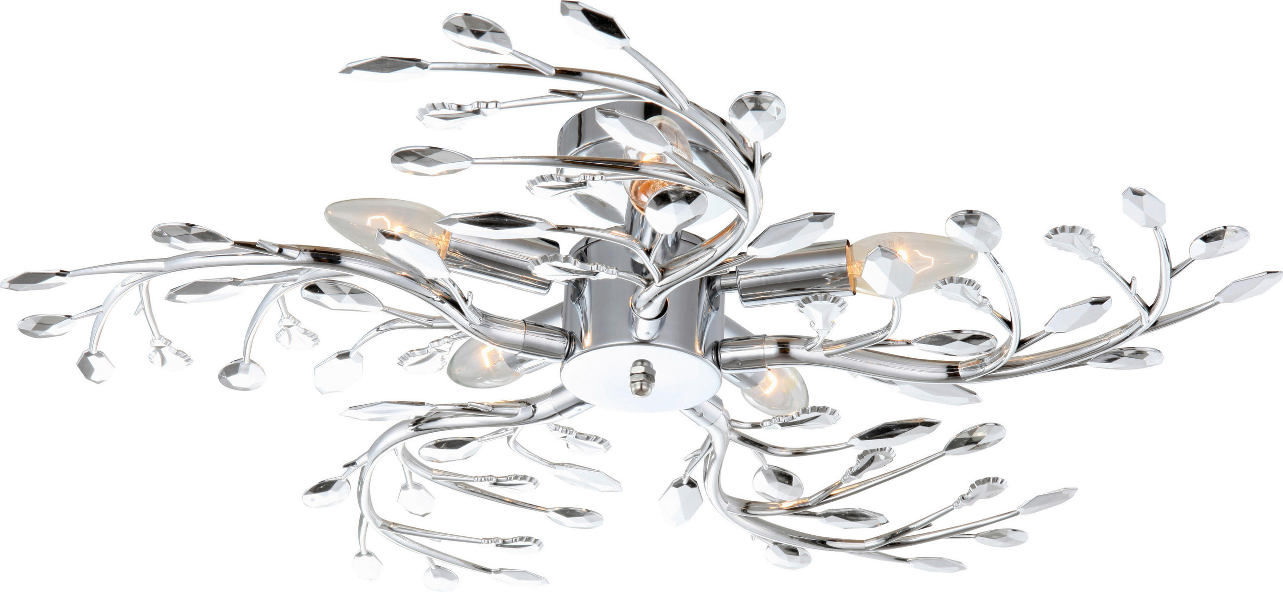 DECKENLEUCHTE 65/16 cm   - Chromfarben, KONVENTIONELL, Kunststoff/Metall (65/16cm) - Globo