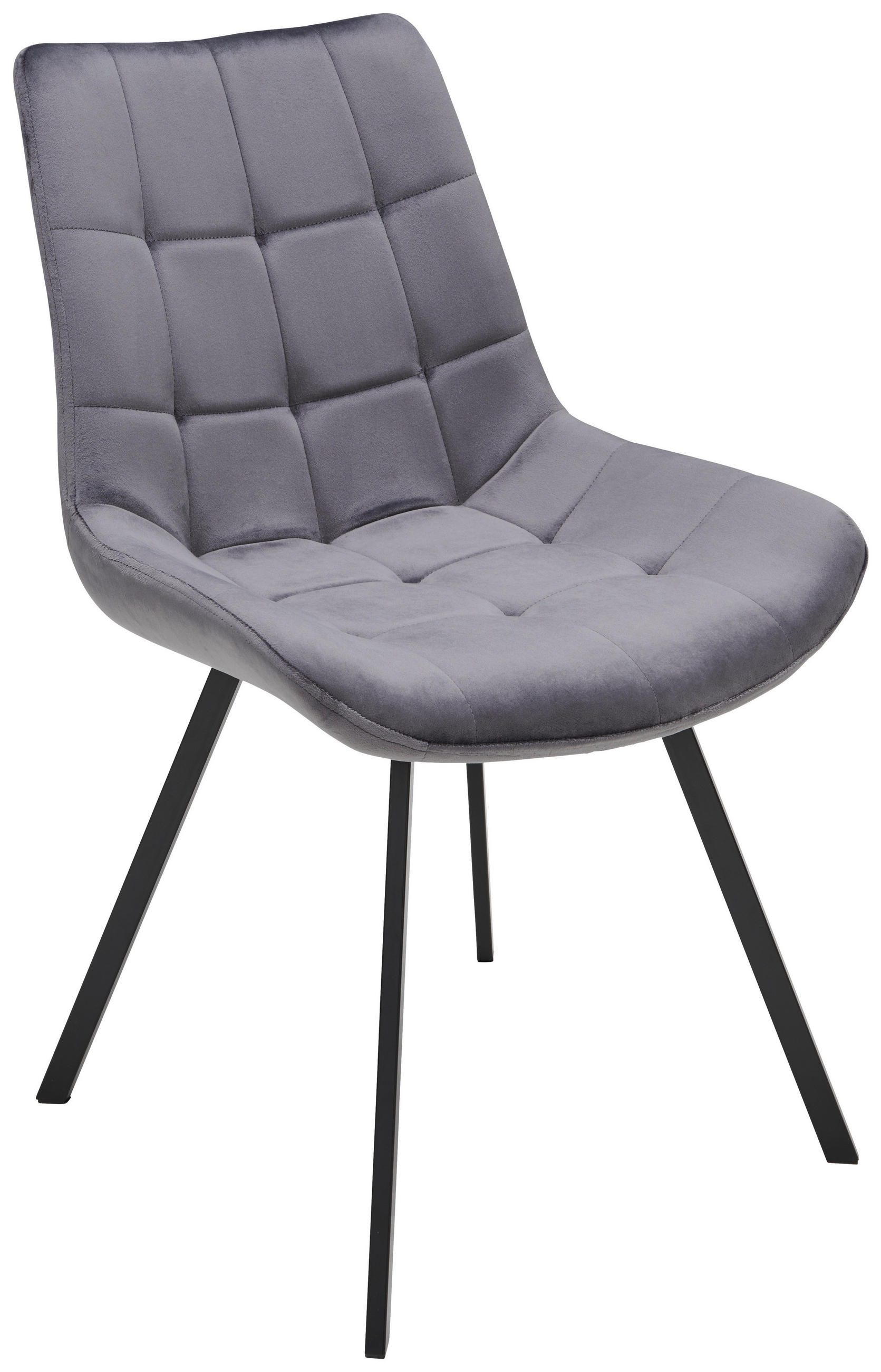 Schalenstuhl Chris Grau Samt Gepolstert
