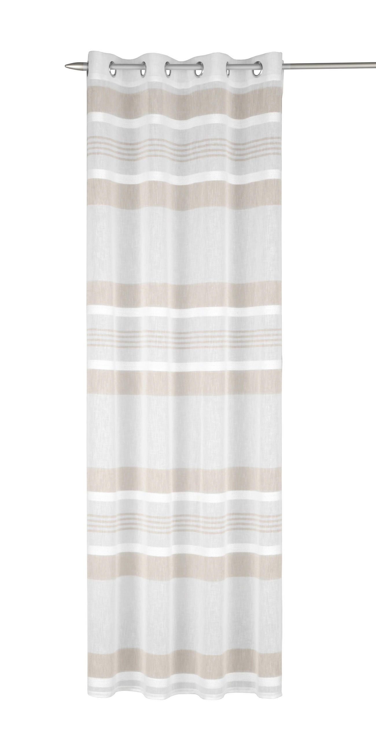 ÖSENVORHANG halbtransparent  - Beige/Creme, Basics, Textil (135/245cm)