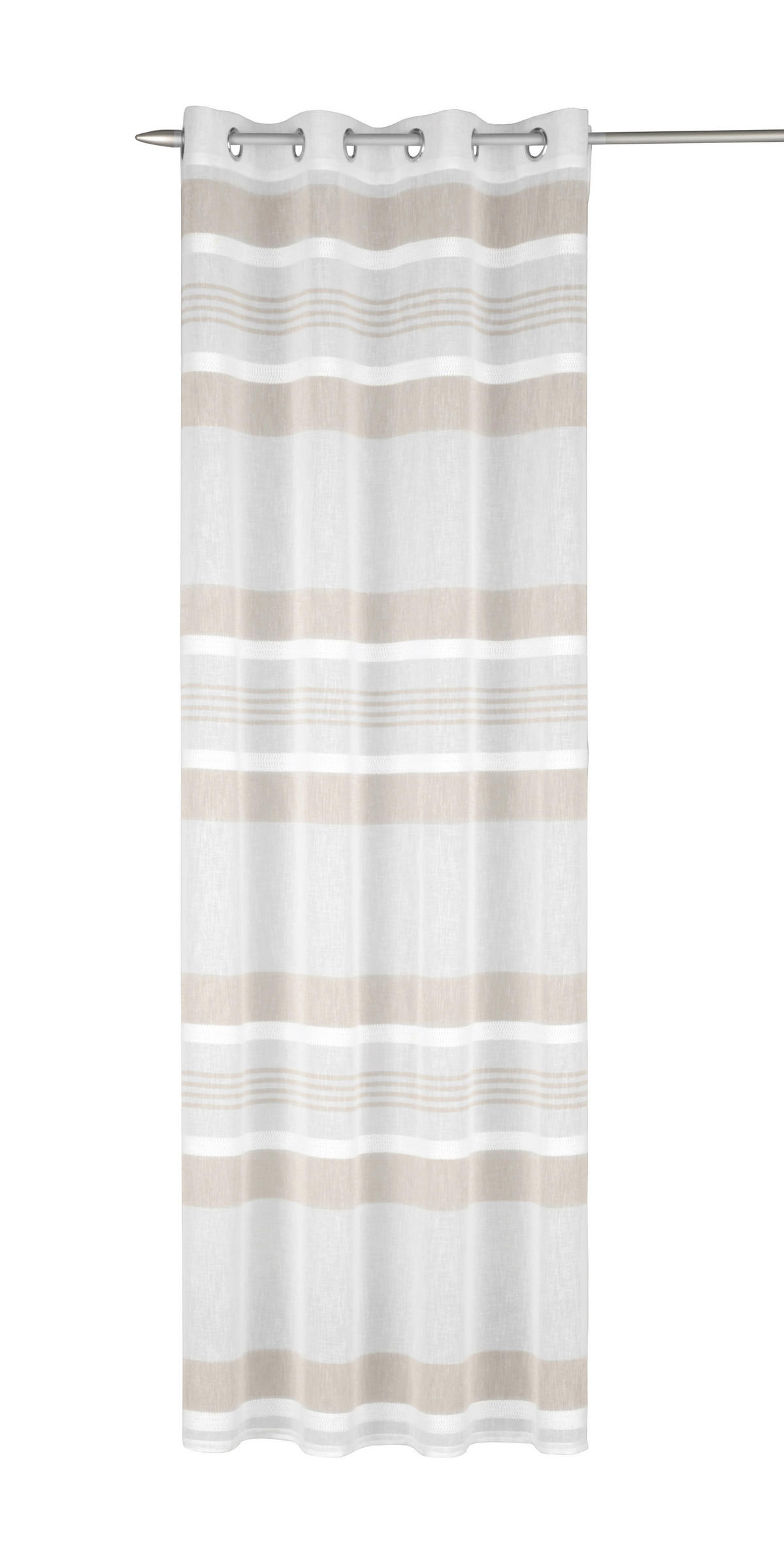 ÖSENVORHANG halbtransparent  - Beige/Creme, Basics, Textil (135/245cm)