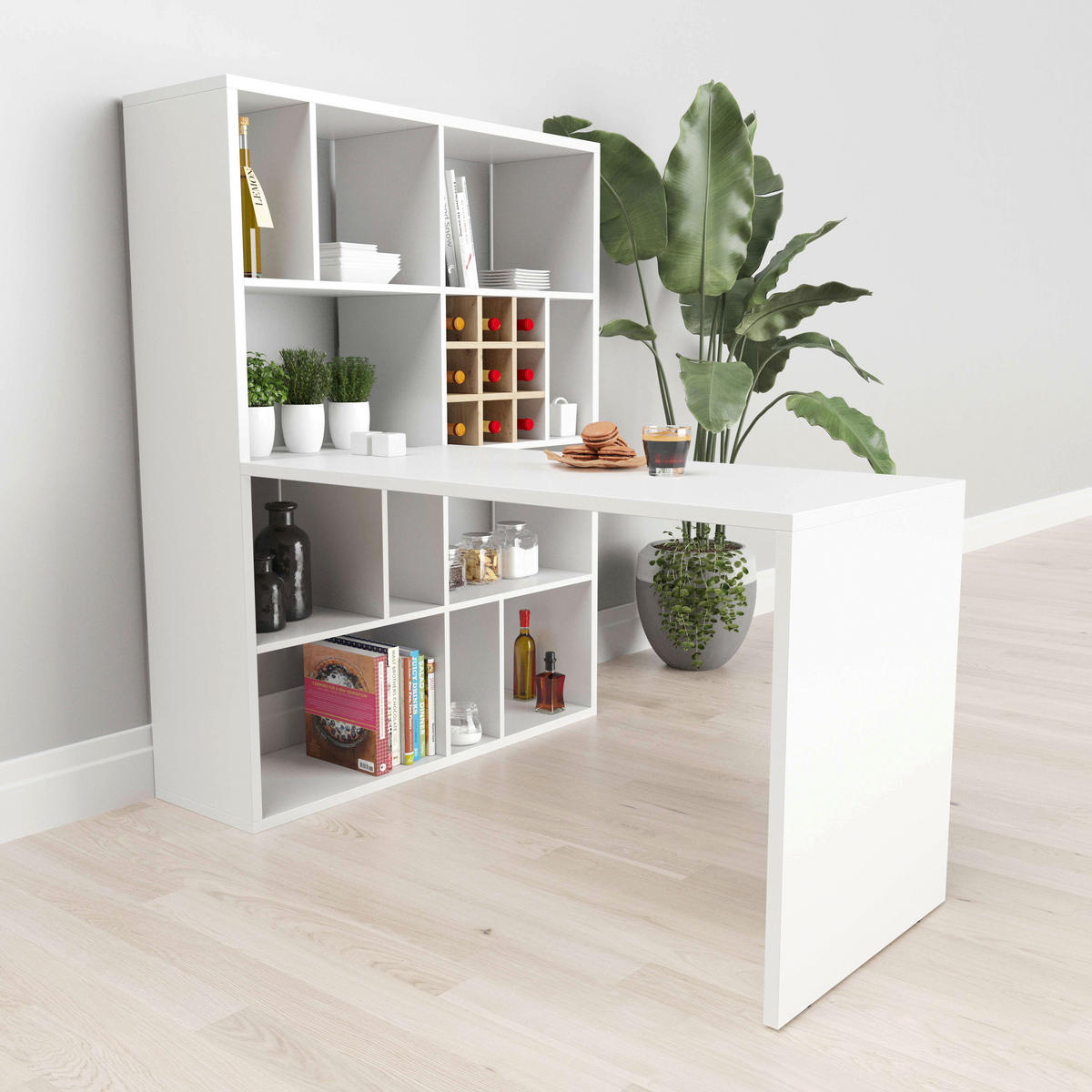 PISALNA MIZA leseni material bela  - bela, Basics, leseni material (120/58/75cm) - MID.YOU