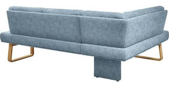 ECKBANK 174/265 cm  in Eichefarben, Hellblau  - Eichefarben/Hellblau, Design, Holz/Textil (174/265cm) - Dieter Knoll