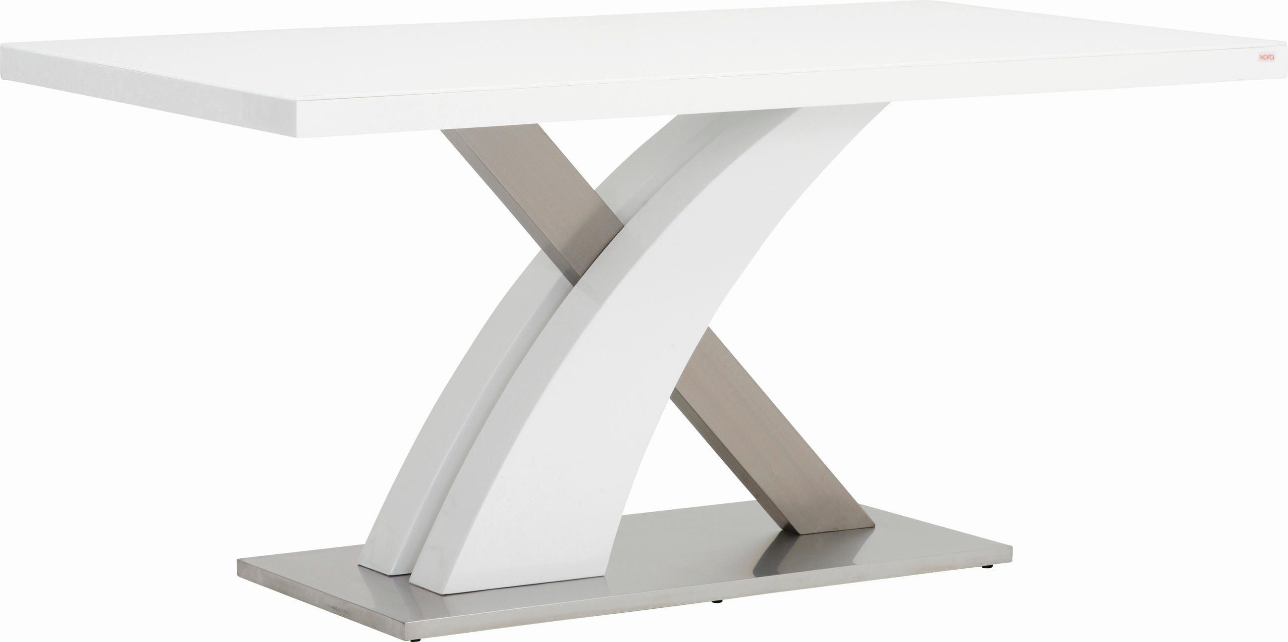 TRPEZARIJSKI STO  bela   - bela, Dizajnerski, staklo/metal (160/76/90cm) - Xora