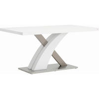 TRPEZARIJSKI STO  bela   - bela, Dizajnerski, staklo/metal (160/76/90cm) - Xora
