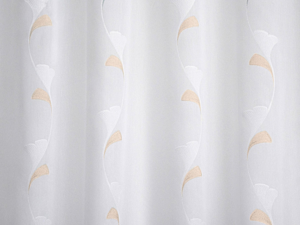 MATERIJAL ZA ZAVESE bela, zlatna - bela/zlatna, Osnovno, tekstil (295cm)