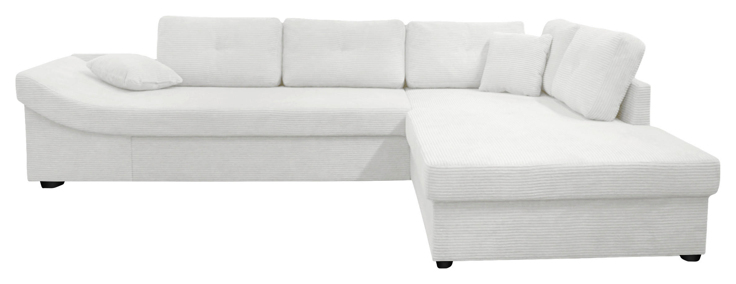 ECKSOFA in Cord Naturfarben  - Schwarz/Naturfarben, KONVENTIONELL, Holz/Textil (298/202cm) - Carryhome