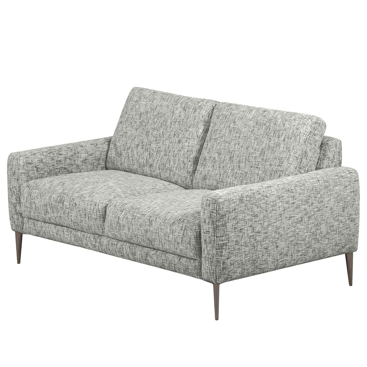 2-SITZER-SOFA Webstoff Grau  - Schwarzchrom/Grau, Design, Textil/Metall (157/85/92cm) - Livetastic